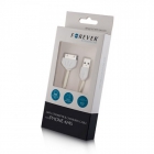 USB Cable FOREVER iphone 3/4 White silicone Flat Box