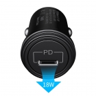Car Charger Mcdodo Bullet USB Type-C PD 18W Black
