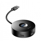 Hub Adapter Baseus USB 3,0 to 4 x USB Black