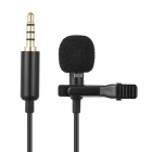 Lavalier Lapel Microphone Platinet Clip Black WIth Jack