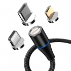 MAXLIFE MAGNETIC CABLE MXUC-03 3IN1 FAST CHARGE 3A (QC3.0) BLACK
