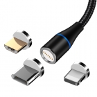 MAXLIFE MAGNETIC CABLE MXUC-03 3IN1 FAST CHARGE 3A (QC3.0) BLACK