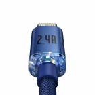 USB Cable Baseus Lightning Crystal Shine 1,2m 2,4A Blue