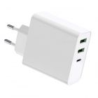 Wall Charger Platinet 65W Type-C + 2x USB 2.4A