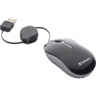 Mouse Verbatim Mini Travel Retract Cable Black