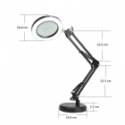 Desk Lamp Platinet Magnify 10W 500lm 48 Led 3x Magnifying Lens Base With Charger Black