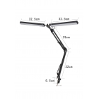 Desk Lamp Platinet Flexy 20W 2 Heades 160 Led Base + Clip Black