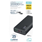 Power Bank Platinet 20000mAh Polymer PD 3.0 QC 3.0 LED Screen Black