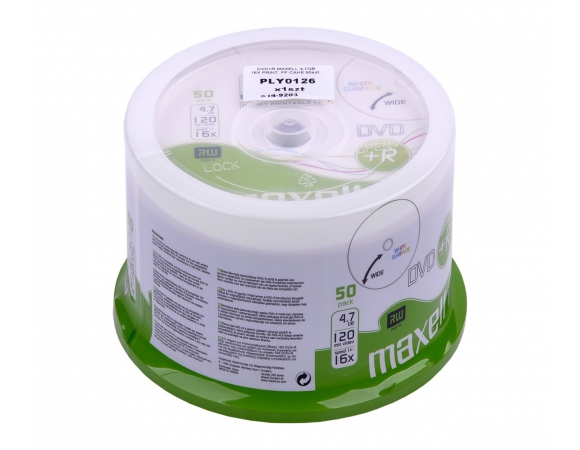 Maxell DVD+R 16x 4,7GB Printable FF CakeBox50