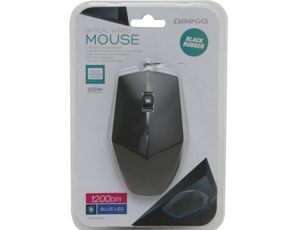 MOUSE OMEGA OPTICAL USB DIAMOND BLACK (OM0413CB)