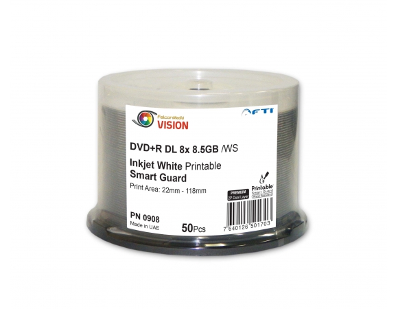 FALCON MEDIA DVD+R DL 8x 8.5 GB Printable Full Face Glossy Water Proof