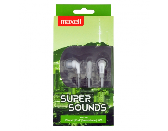 Earphones Maxell Super Sounds White + Mic
