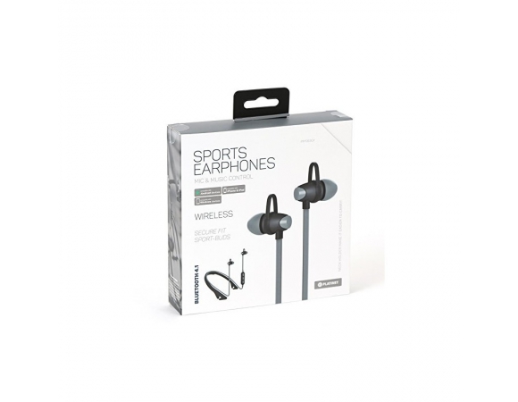 Sports Earphones Platinet Bluetooth 4.1 Wireless Grey