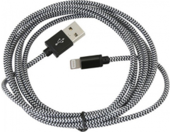 USB Lighting Cable PLATINET For Iphone White Fabric 2m