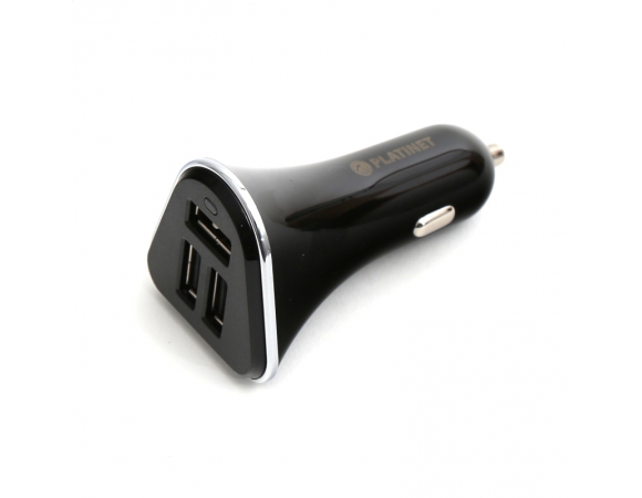 PLATINET CAR CHARGER 3xUSB 5,2A + microUSB cable 1m BLACK [43721]
