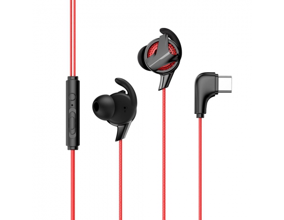 Earphones Baseus Wire Gamo C15 Type-C Red-Black