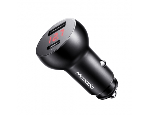 Car Charger Mcdodo 1x USB / 1x Type-C PD Black 30W
