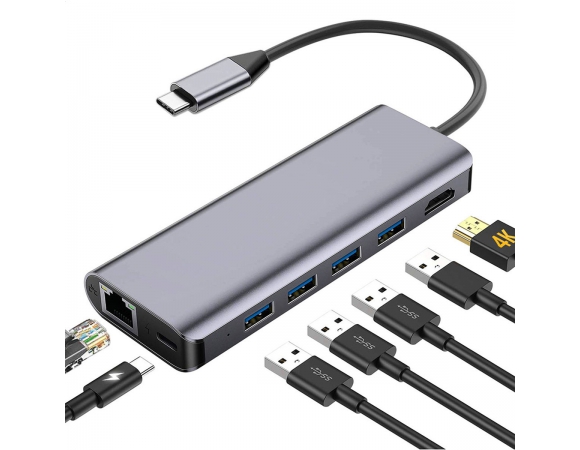 Multimedia Adapter Platinet Type-C Docking Station 7in1