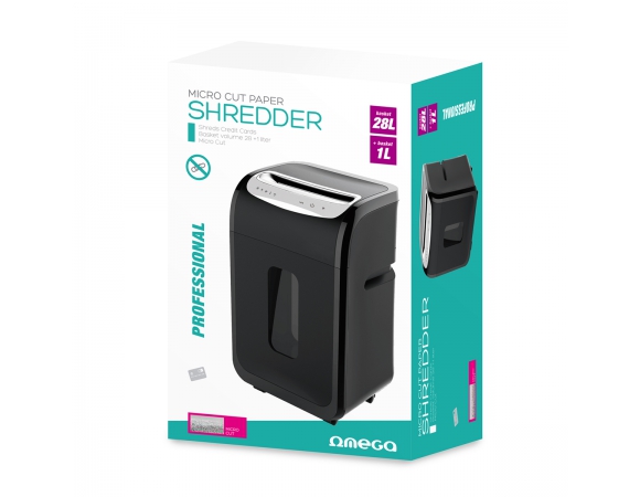 Καταστροφέας Εγγράφων Omega 28L + 1L Micro Cut 25 Φύλλων