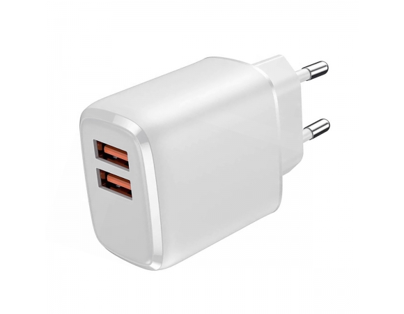 Wall Charger Platinet 2x USB Quick Charge 3.0 18W White