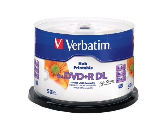 Verbatim +DL 8x 8.5GB Cake Box50 Pintable Full Face