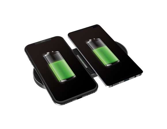 Wireless Charger Platinet QI Duo 2x10W Type-C Black