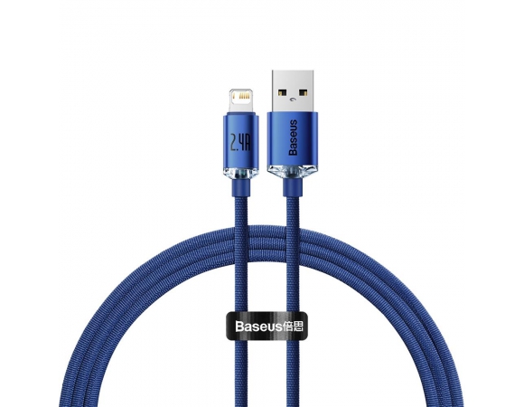 USB Cable Baseus Lightning Crystal Shine 1,2m 2,4A Blue