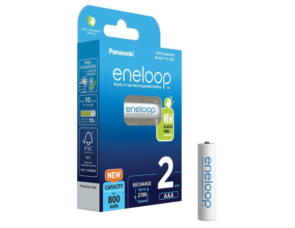 Battery Panasonic Eneloop AAA 800mAh Rechargeable - 2 pcs