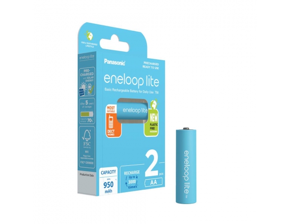 Battery Panasonic Eneloop Lite AA 950mAh Rechargeable - 2 pcs