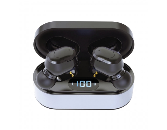 Earphones Platinet Bluetooth V5.0 TWS Sport + Charging Station LED PM1050 Vibe Black