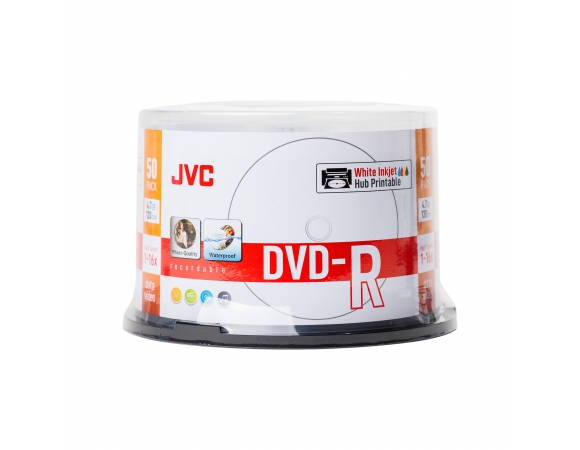 JVC DVD-R Printable Glossy Waterproof 4,7GB 16x Cake 50