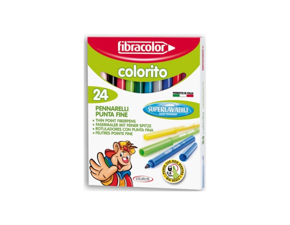 Μαρκαδόροι Ζωγραφικής Fibracolor Colorito Λεπτοί 24 Χρώματα