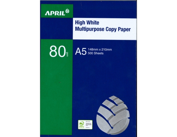 April Χαρτί Εκτύπωσης A5 80gr/m² 500 φύλλα