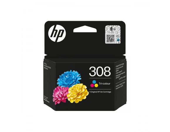 HP 308 Tri-color Original Ink Cartridge