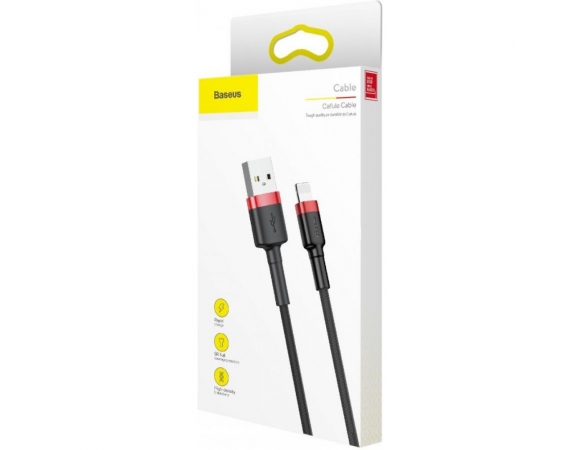 USB Cable Baseus Lightning Cafule Red-Black 2.4A 1m