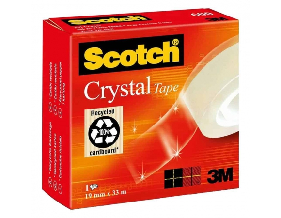 Κολλητική Ταινία Scotch διάφανη 19mm x 33m 3Μ Crystal Tape 600