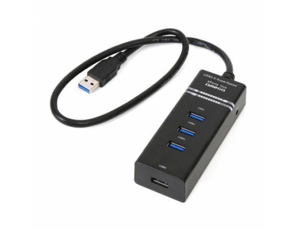 OMEGA USB 3.0 HUB 4 PORT BLACK