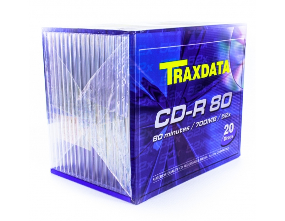 Traxdata CD-R 700MB 52x Slim Case Pack 20