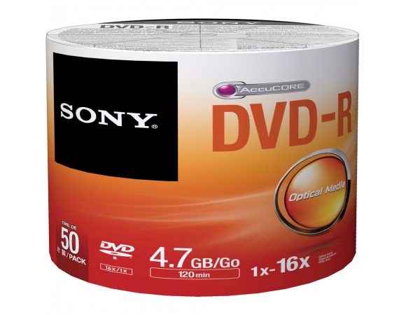 SONY DVD-R 4,7GB 16X SOFTPACK* 50 50DMR47SB