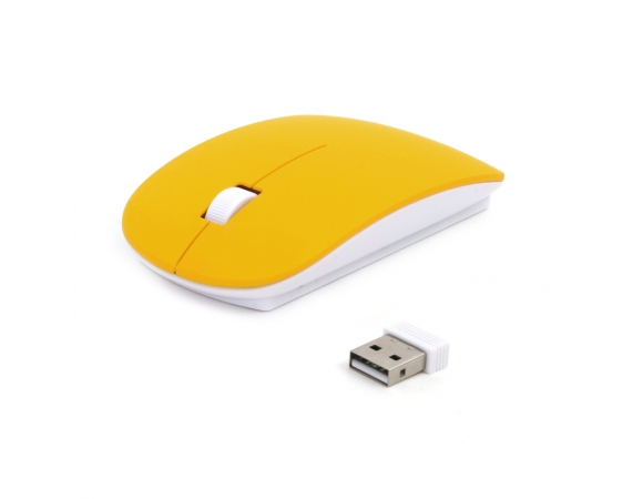 MOUSE  OMEGA OM-414 WIRELESS 2,4GHz 1000DPI RUBBER DARK YELLOW