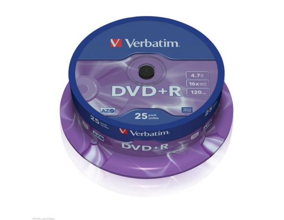 Verbatim DVD+R 16x 4,7GB CakeBox25
