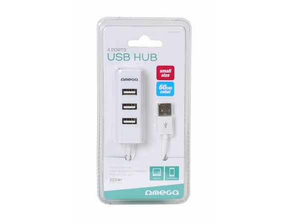 OMEGA USB 2.0 HUB 4 PORT WHITE (OUH243W)