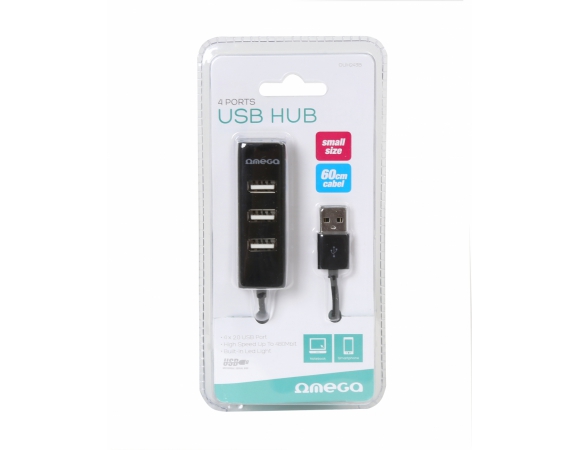 OMEGA USB 2.0 HUB 4 PORT BLACK (OUH243B)