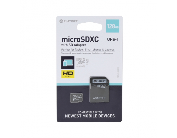 microSDXC PLATINET  SECURE DIGITAL + ADAPTER SD 128GB class10 [42910]