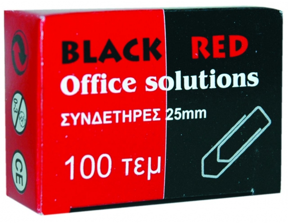 Συνδετήρες Black-Red Μεταλλικοί 28mm