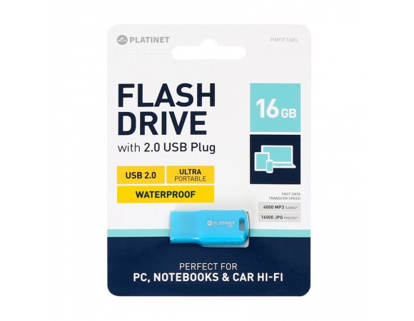 Flash Drive Platinet 2.0 Waterproof 16GB Blue