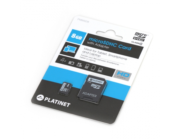 microSDHC PLATINET SECURE DIGITAL + ADAPTER SD 8GB class6