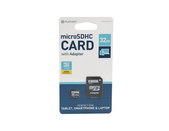 MicroSD HC  PLATINET SECURE DIGITAL + ADAPTER SD 32GB class10 [41843]