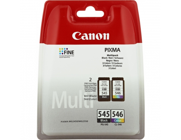 Μελάνι Canon 2-Pack PG-545 Black + CL-546 Tri-Color (8287B005)