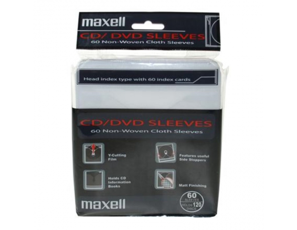 Maxell CD/DVD Sleeves Pack 120 White